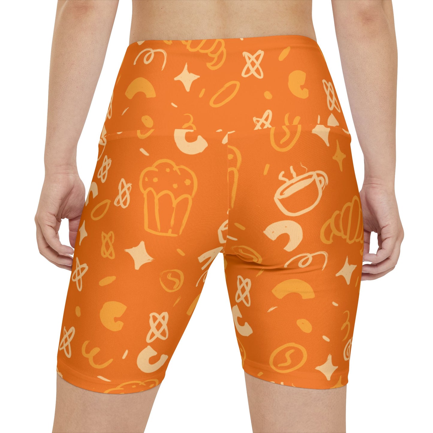 Vibrant Snack-Themed Women's Workout Shorts