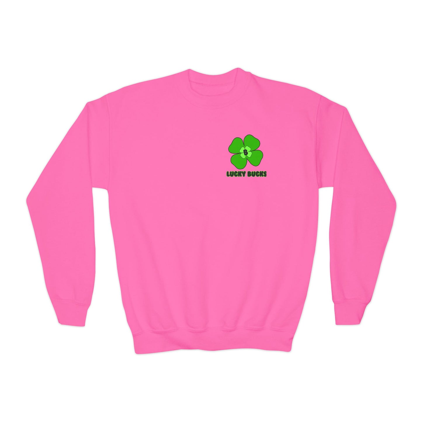 Lucky Clover Youth Crewneck Sweatshirt | St. Patrick's Day, Irish Pride, Casual Wear, Gift for Kids, Unisex Sweatshirt
