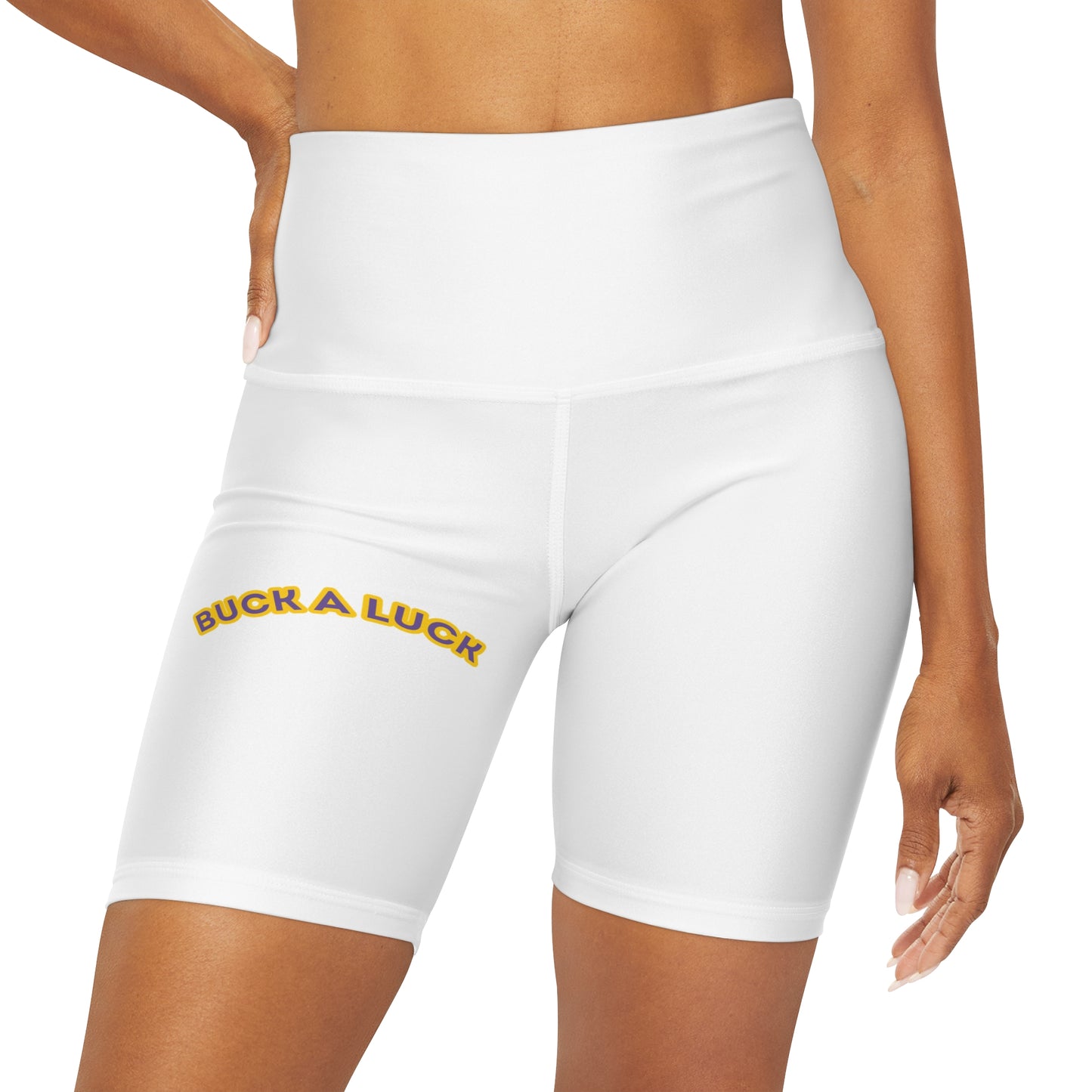 Buck A Luck High Waisted Yoga Shorts (AOP)