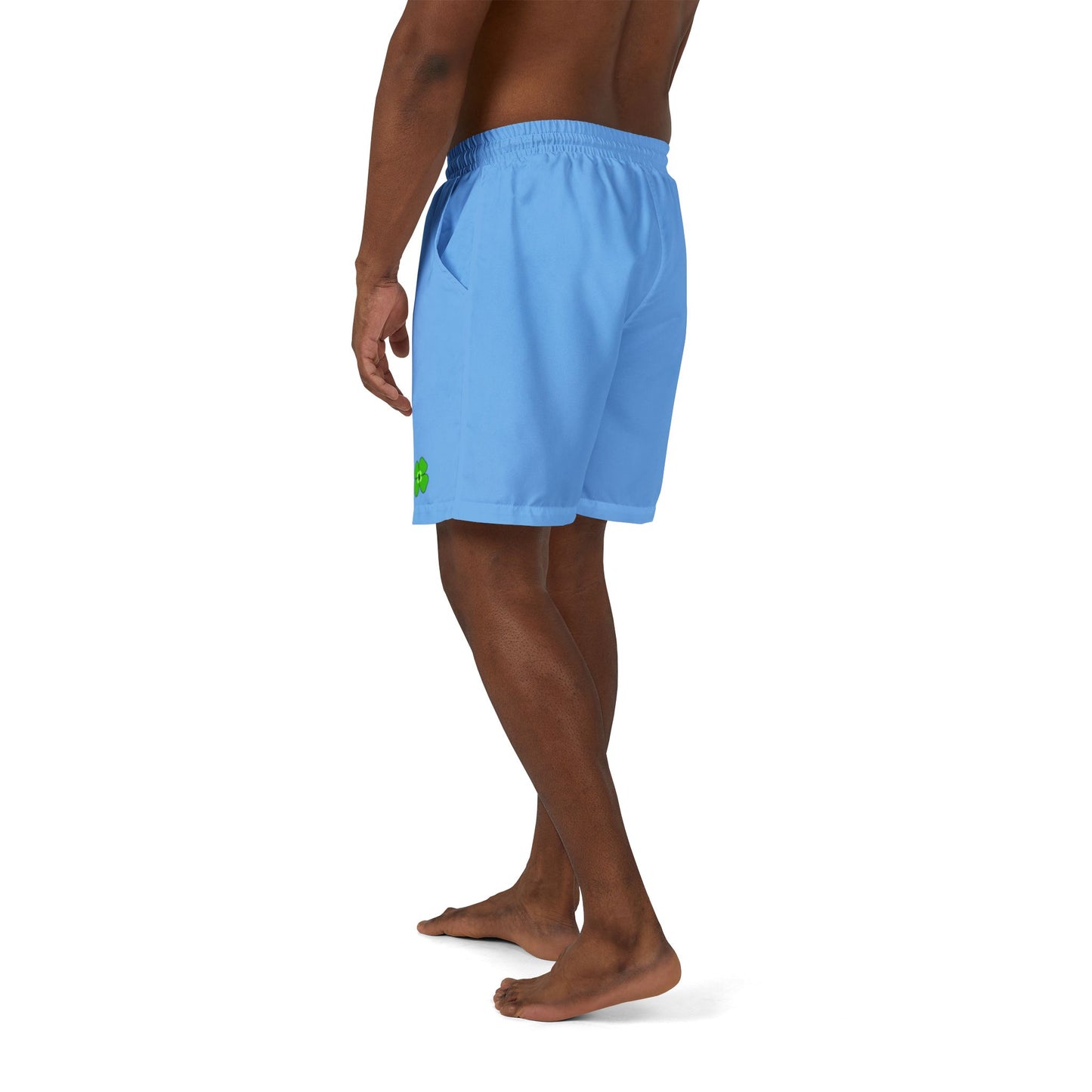 Eco-Friendly Unisex Swim Shorts with Green Clover Design