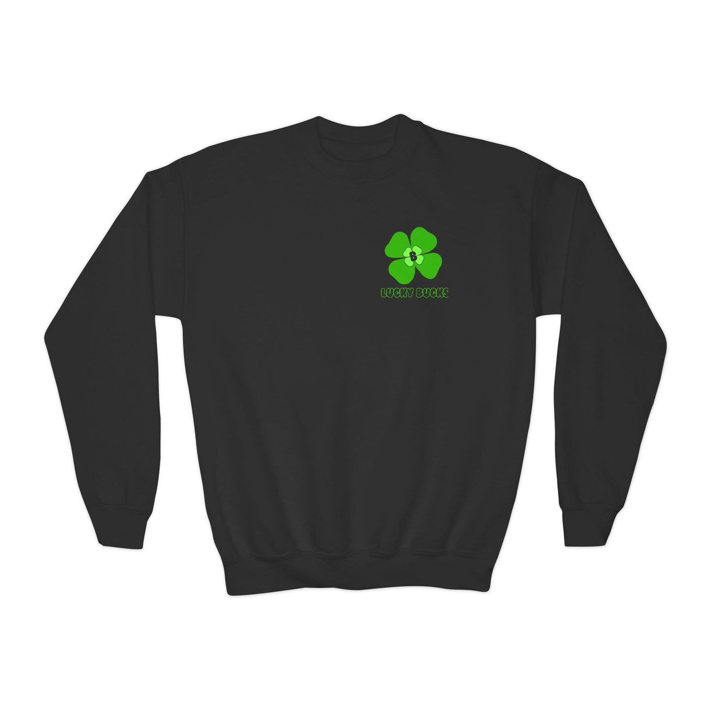 Lucky Clover Youth Crewneck Sweatshirt | St. Patrick's Day, Irish Pride, Casual Wear, Gift for Kids, Unisex Sweatshirt