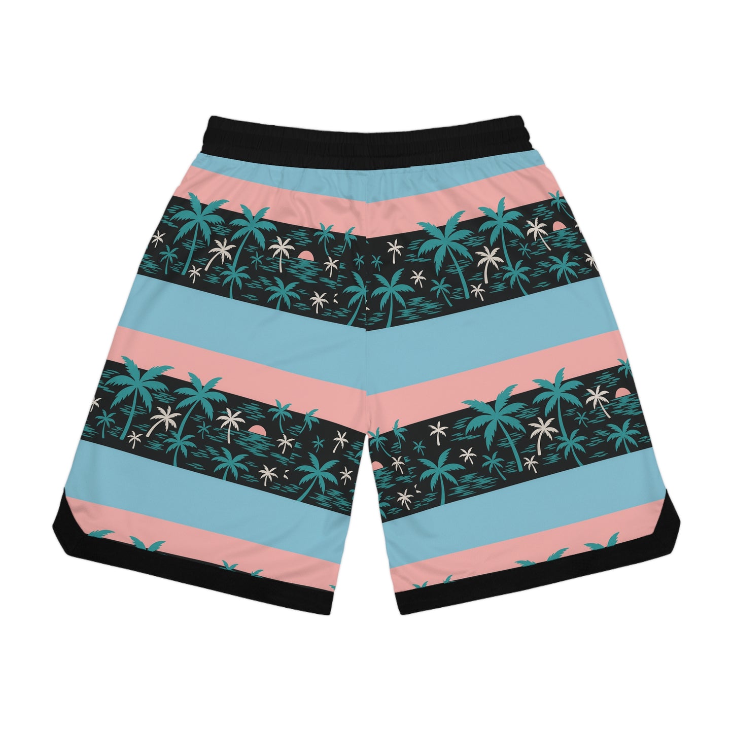 Lucky Bucks Tropical Basketball Shorts, Summer Athletic Shorts for Vacation