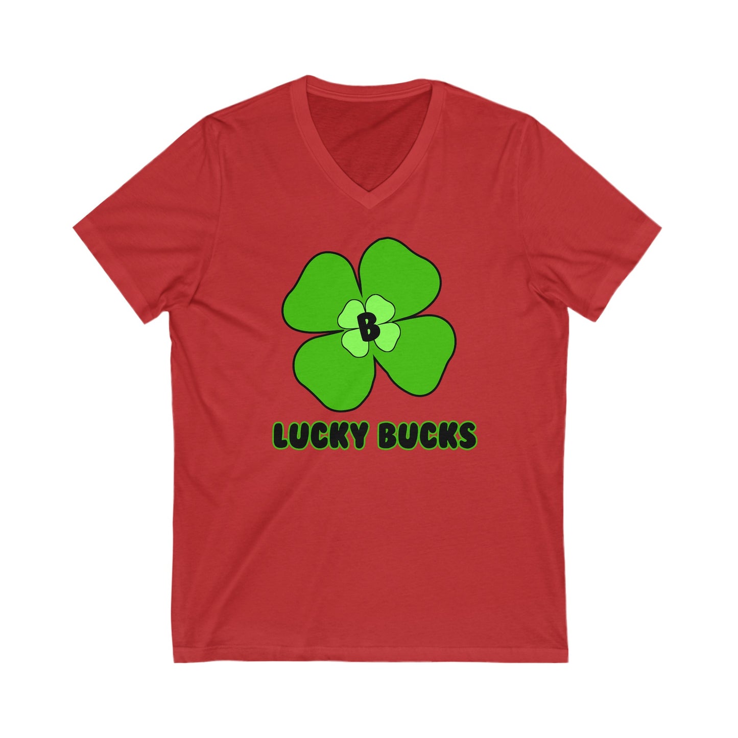 Lucky Bucks Unisex Jersey Short Sleeve V-Neck Tee