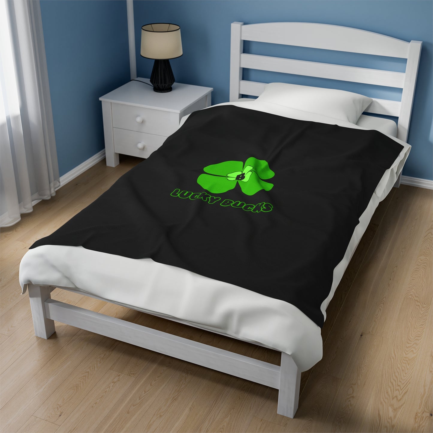 Lucky Bucks Velveteen Plush Blanket