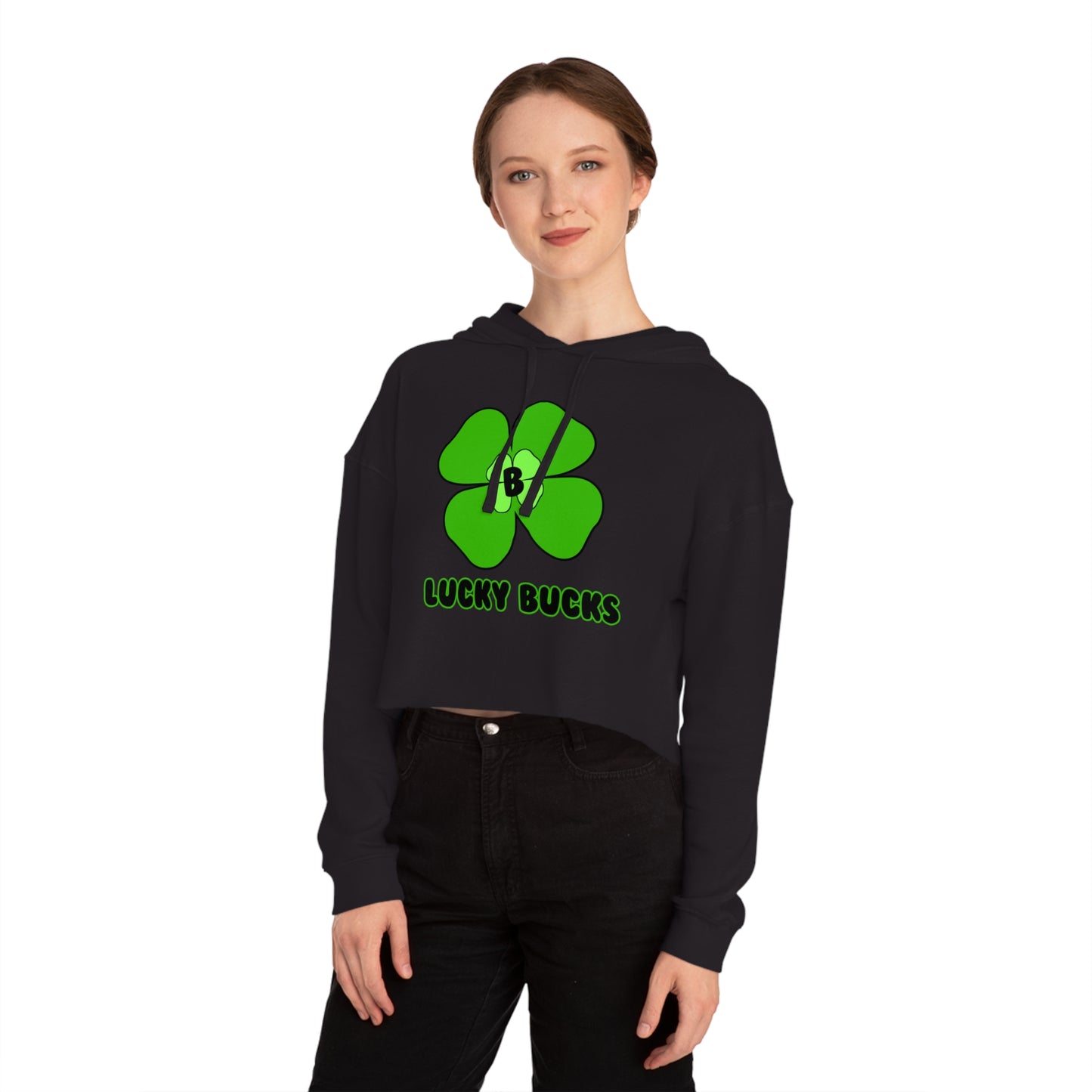 Lucky Bucks Women’s Cropped Hooded Sweatshirt