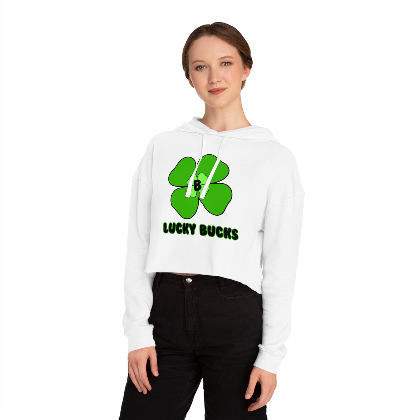 Lucky Bucks Women’s Cropped Hooded Sweatshirt