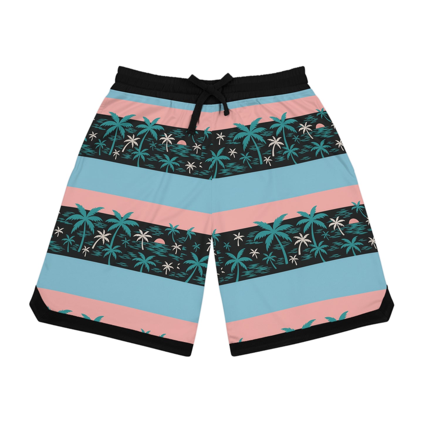 Lucky Bucks Tropical Basketball Shorts, Summer Athletic Shorts for Vacation