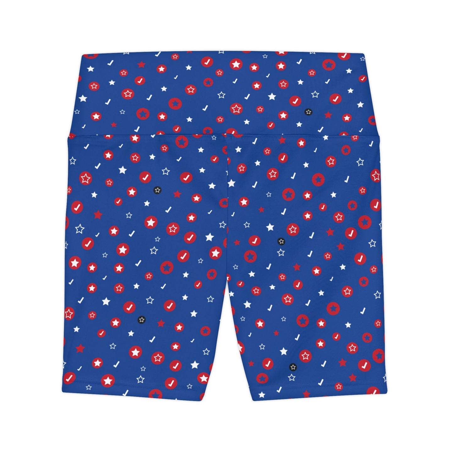 Patriotic Women's Workout Shorts - Red, White & Blue Star Print