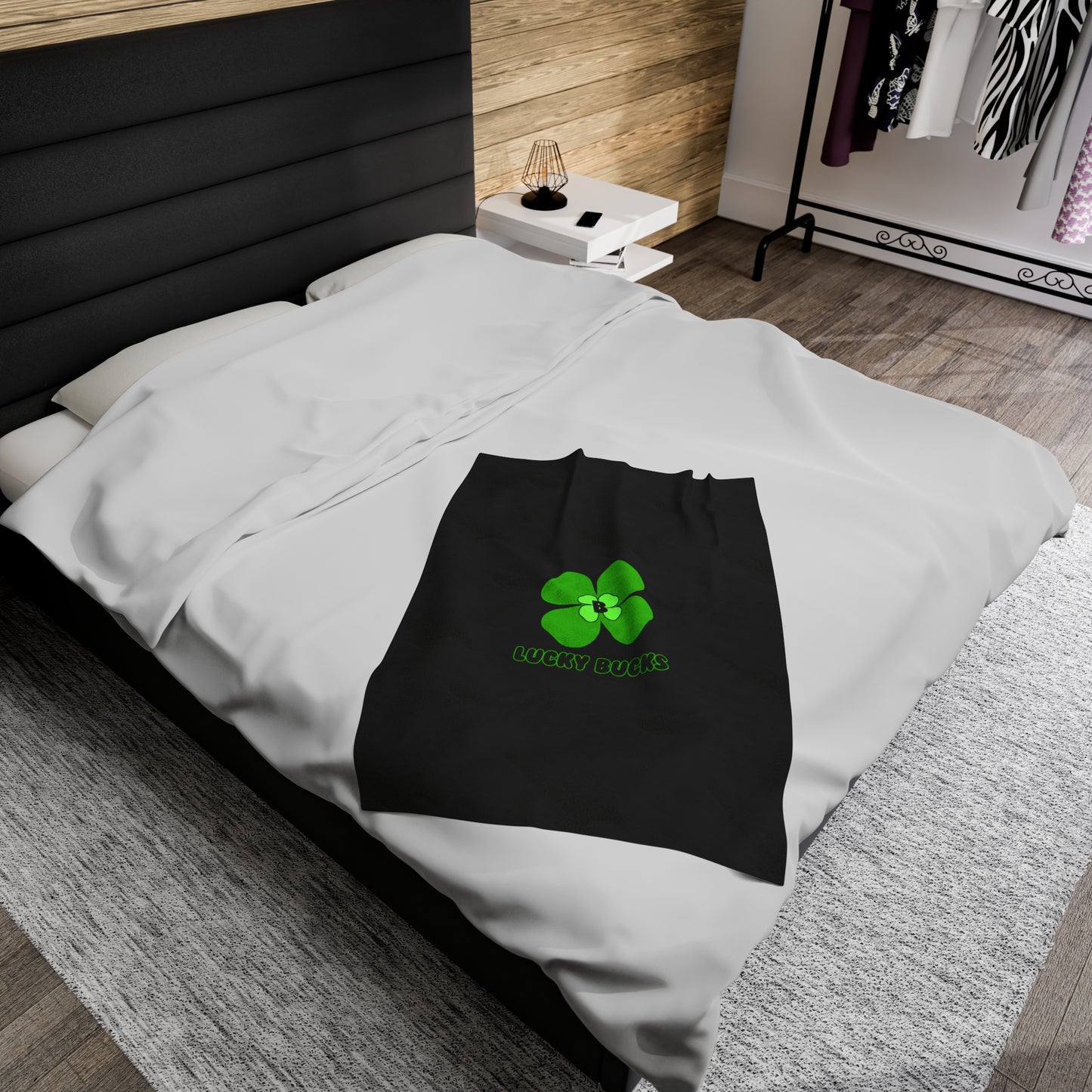 Lucky Bucks Velveteen Plush Blanket