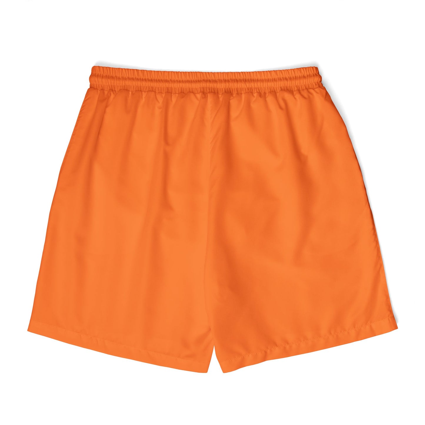 Men's Orange Swim Shorts with Green Clover Design
