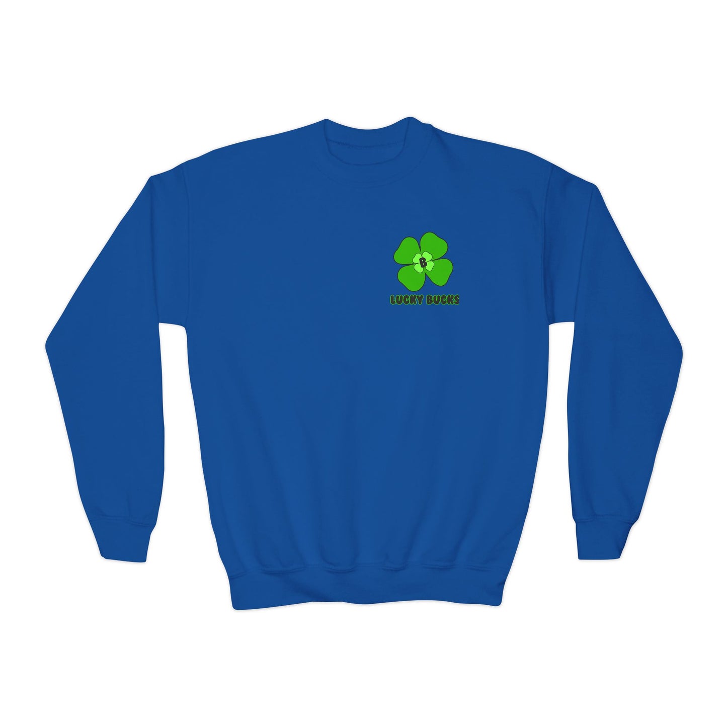Lucky Clover Youth Crewneck Sweatshirt | St. Patrick's Day, Irish Pride, Casual Wear, Gift for Kids, Unisex Sweatshirt