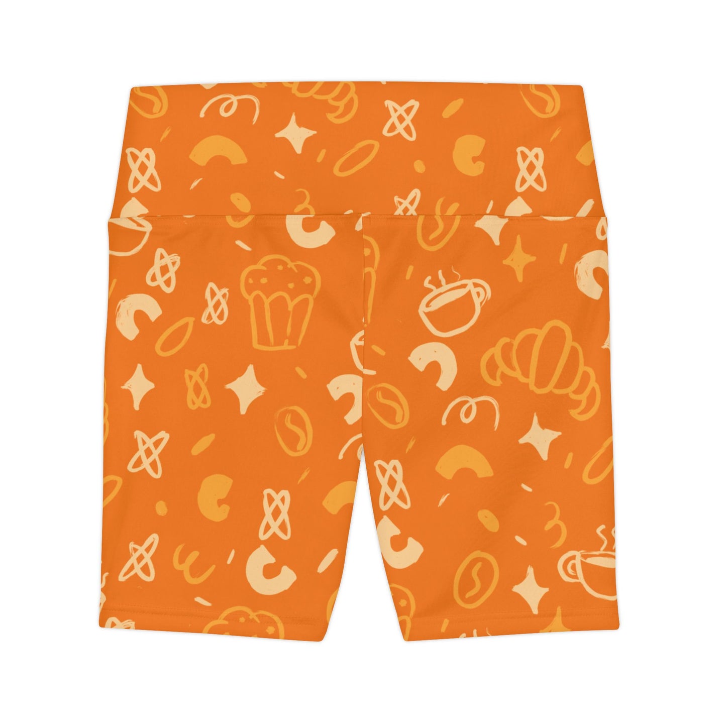 Vibrant Snack-Themed Women's Workout Shorts
