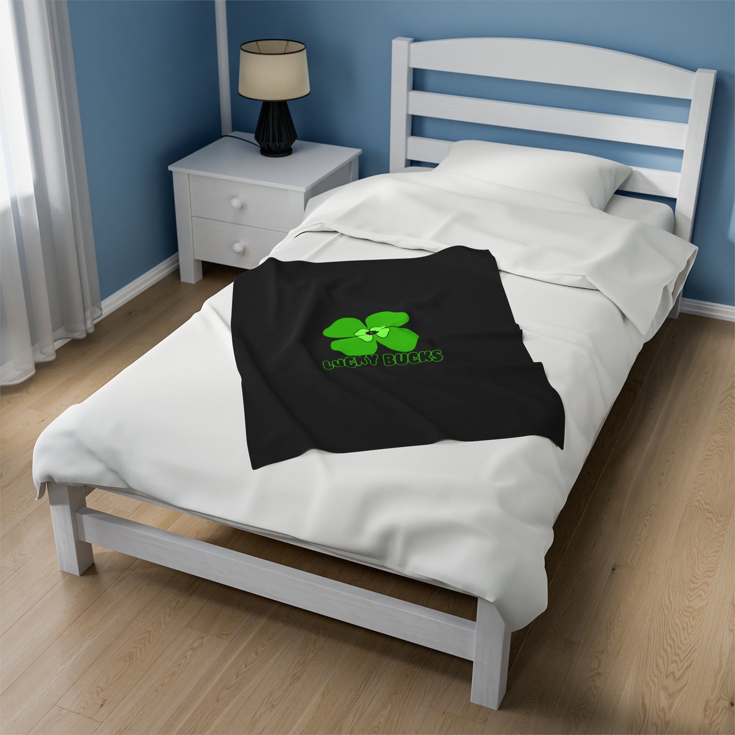Lucky Bucks Velveteen Plush Blanket