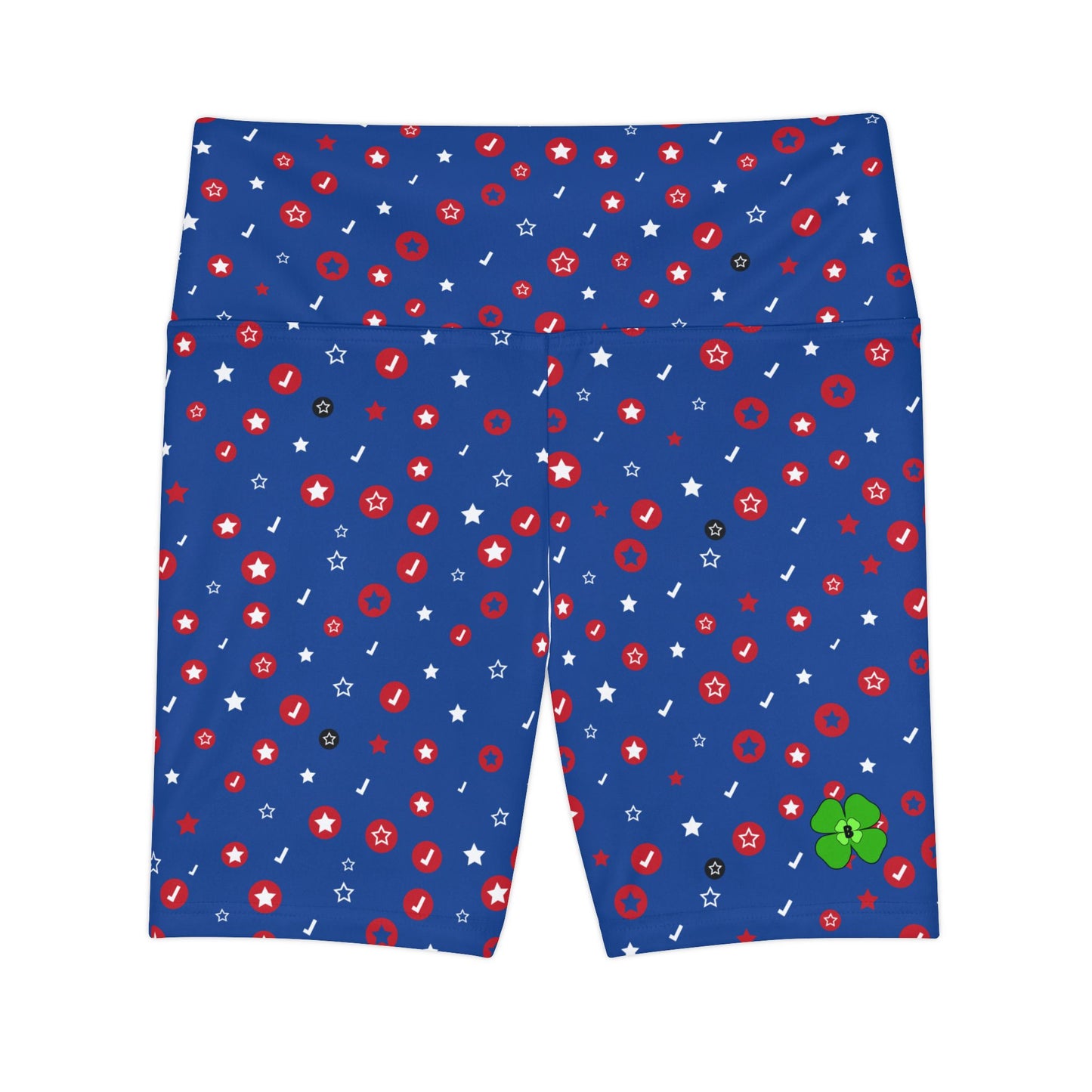 Patriotic Women's Workout Shorts - Red, White & Blue Star Print