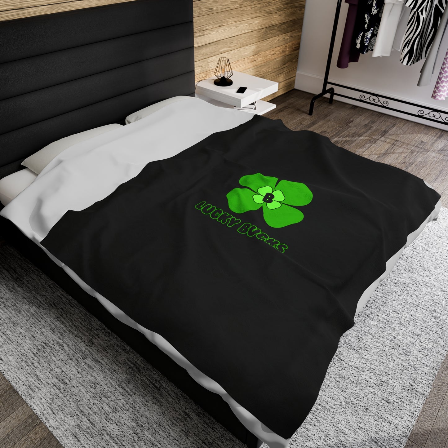 Lucky Bucks Velveteen Plush Blanket