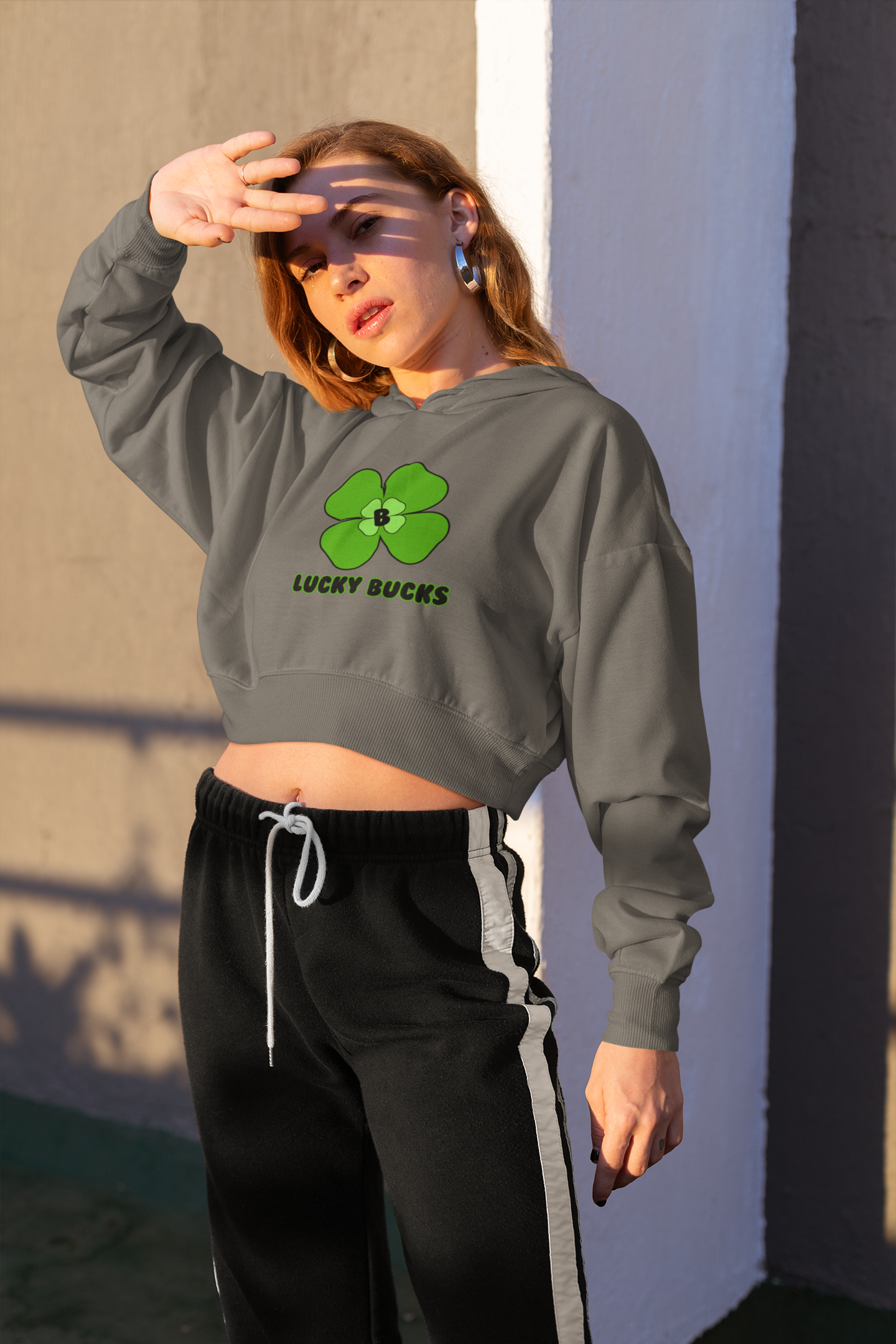 Lucky Bucks Women’s Cropped Hooded Sweatshirt