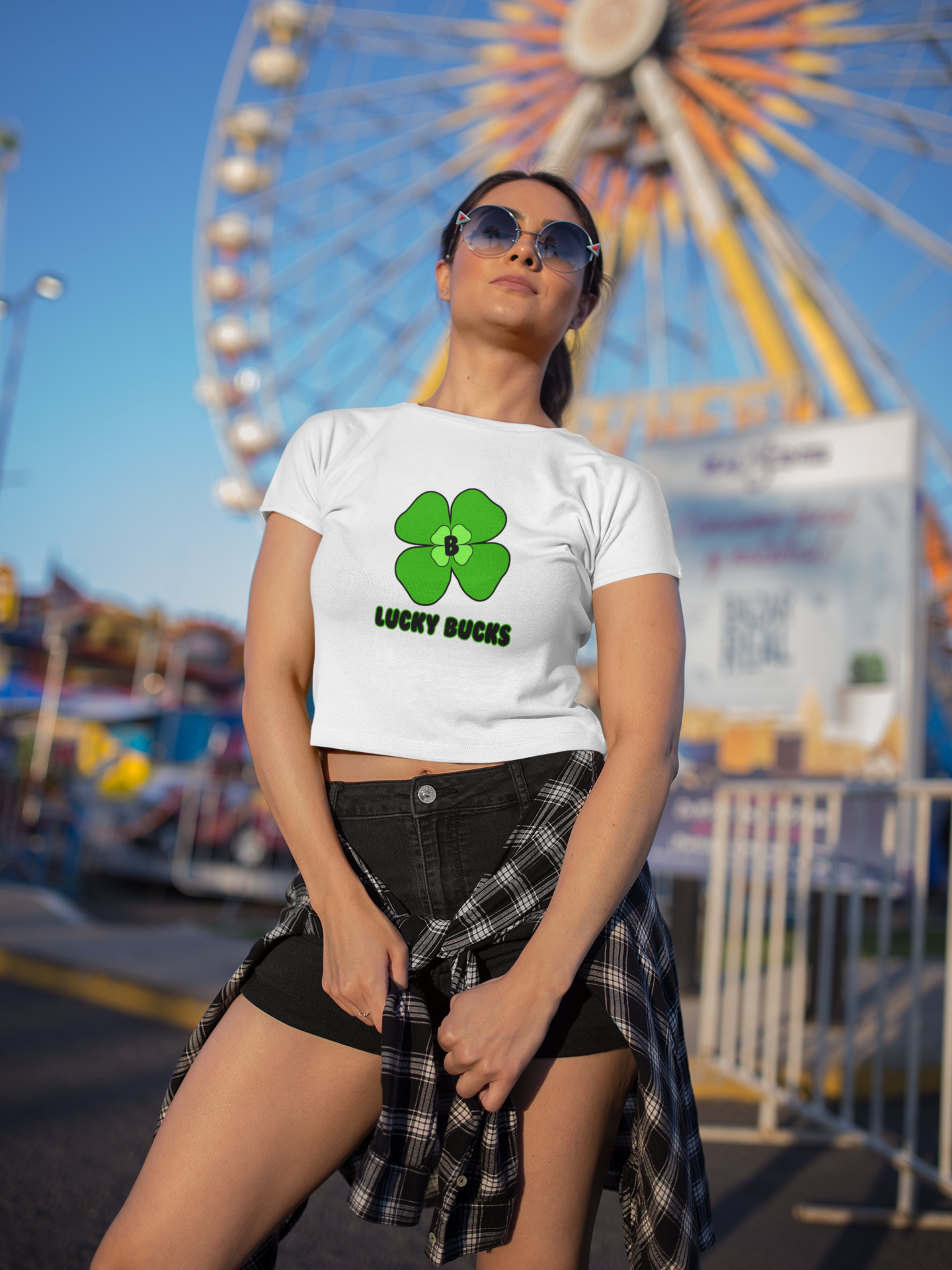 Lucky Bucks Women's Cropped T-Shirt