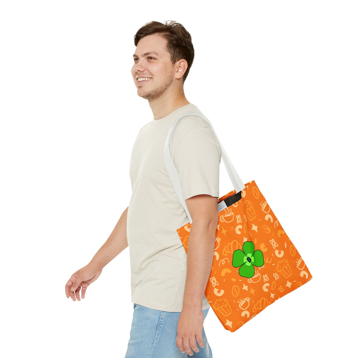 Whimsical Orange Clover Tote Bag - Perfect for St. Patrick's Day Celebrations