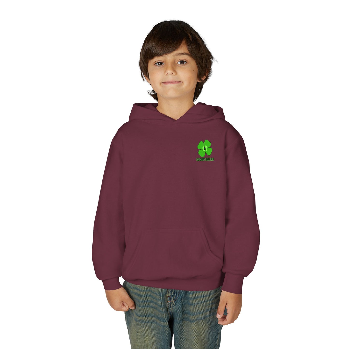 Youth Heavy Blend Hooded Sweatshirt with Lucky Clover Design, Perfect for St. Patrick's Day, Youth Hoodies, Cozy Sweatshirt, Casual [...]