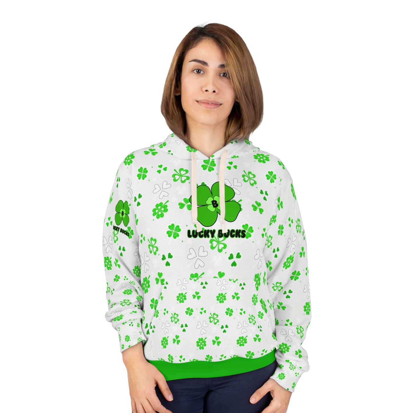 Lucky Bucks Floral Hoodie - Unisex Pullover, St. Patrick's Day Gift, Spring Fashion, Cozy Casual Wear, Nature Lover Apparel