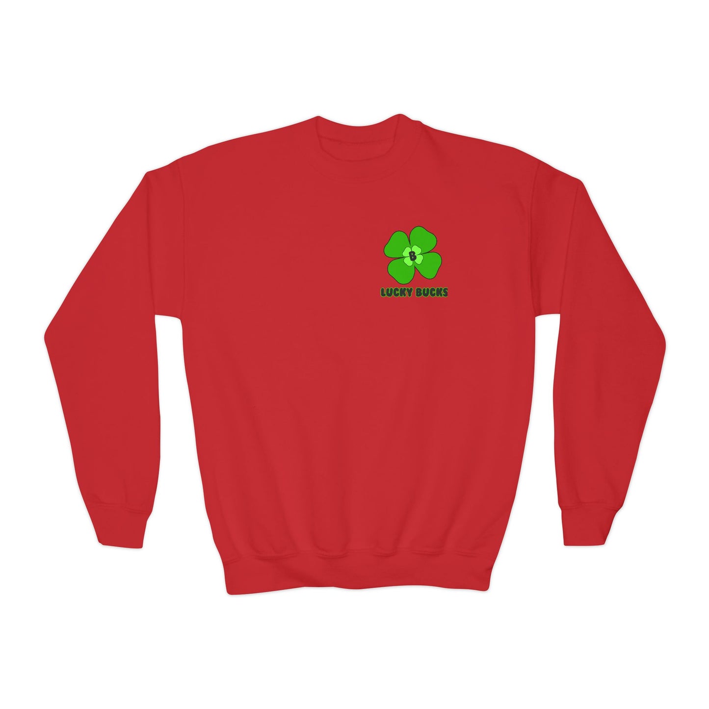 Lucky Clover Youth Crewneck Sweatshirt | St. Patrick's Day, Irish Pride, Casual Wear, Gift for Kids, Unisex Sweatshirt
