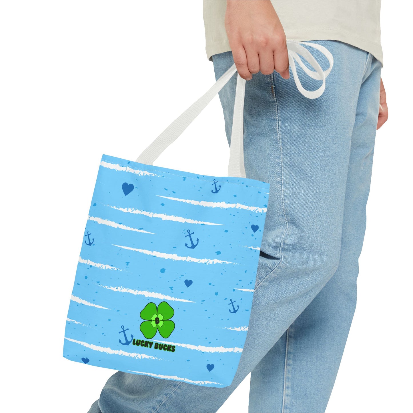 Nautical Vibe Tote Bag with Anchor and Heart Design