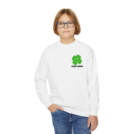 Lucky Clover Youth Crewneck Sweatshirt | St. Patrick's Day, Irish Pride, Casual Wear, Gift for Kids, Unisex Sweatshirt