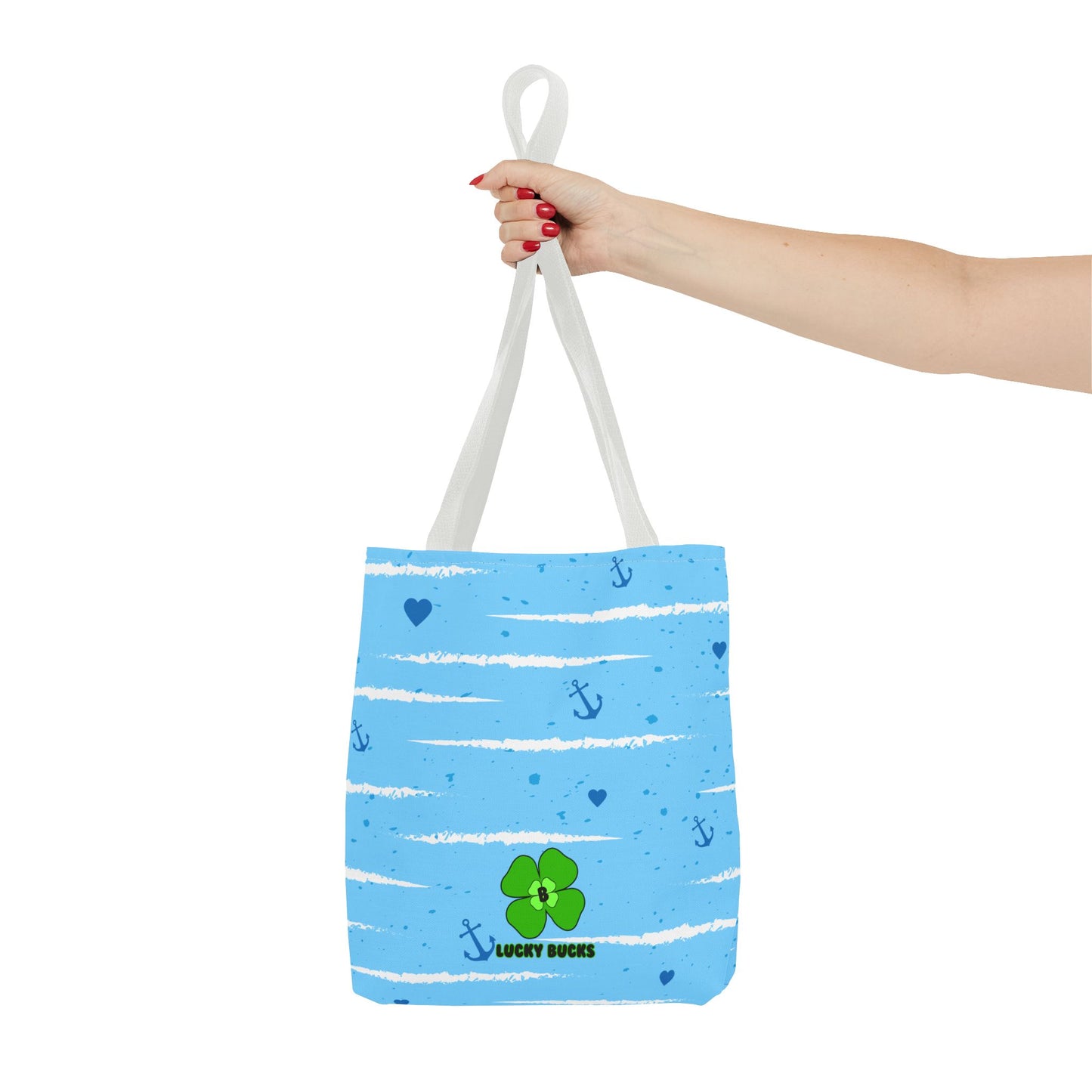 Nautical Vibe Tote Bag with Anchor and Heart Design