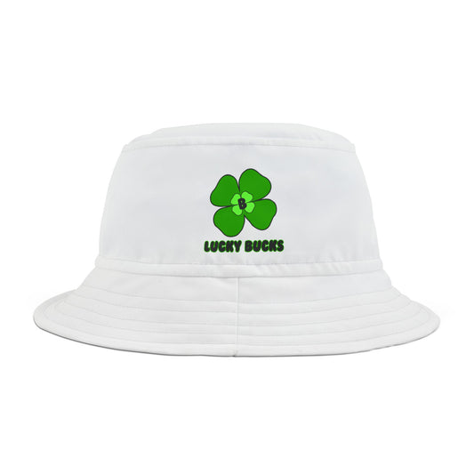 Lucky Buckets Green Shamrock Bucket Hat for St. Patrick's Day, Unisex Outdoor Hat, Trendy Sun Hat, Gift for Him/Her