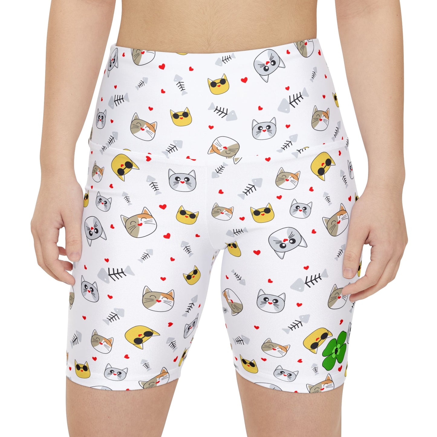 Cute Cat Print Women's Workout Shorts for Active Lifestyle