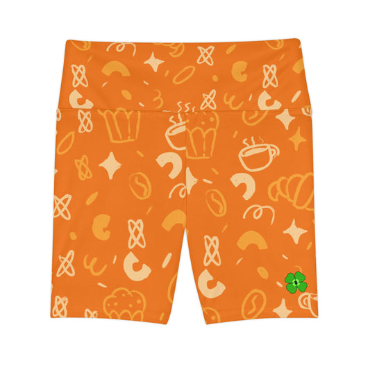 Vibrant Snack-Themed Women's Workout Shorts