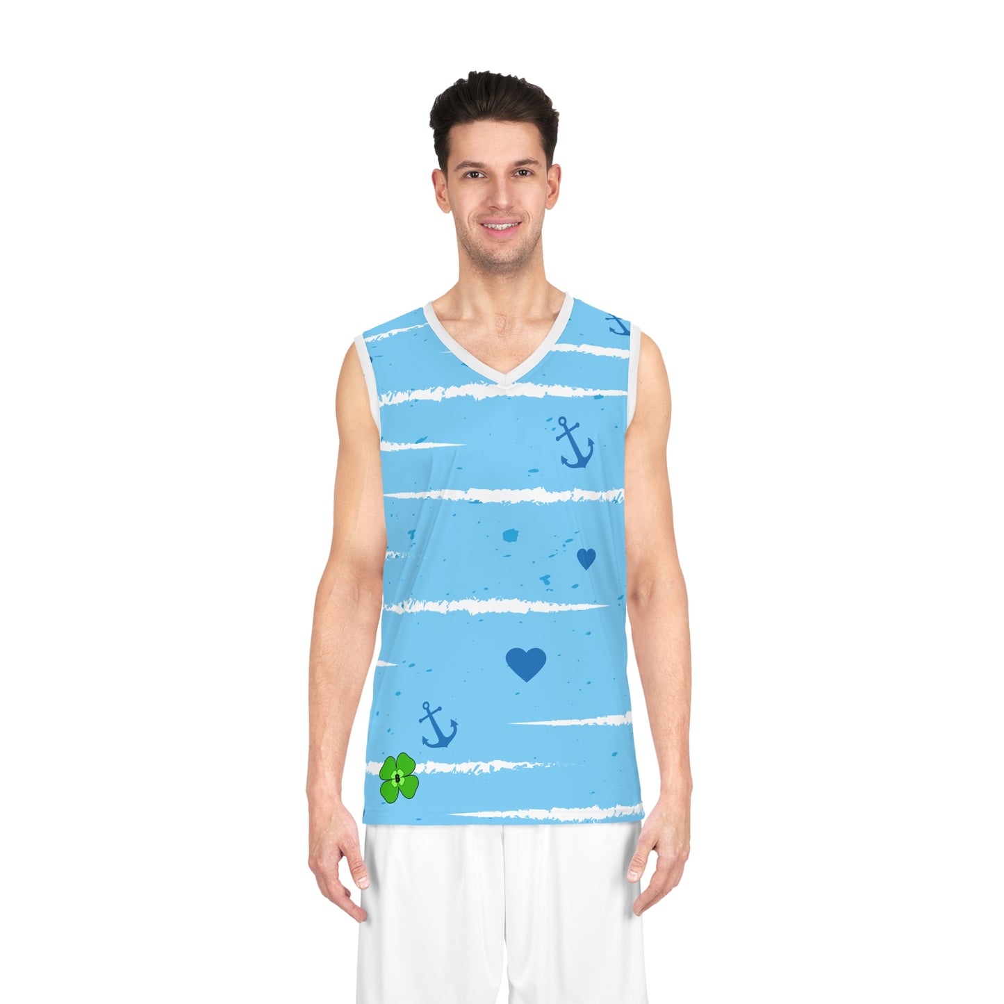 Nautical Themed Basketball Jersey - Ocean Vibes & Fun Style