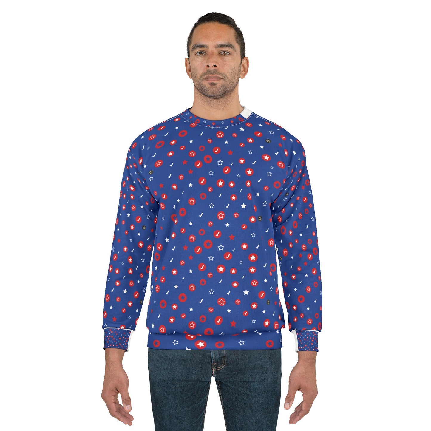 Stars & Circles Unisex Sweatshirt - Cozy Stylish Casual Wear for Holidays