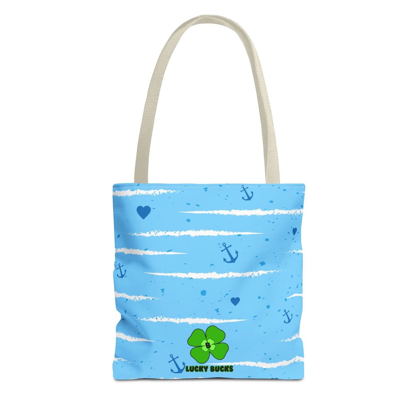 Nautical Vibe Tote Bag with Anchor and Heart Design