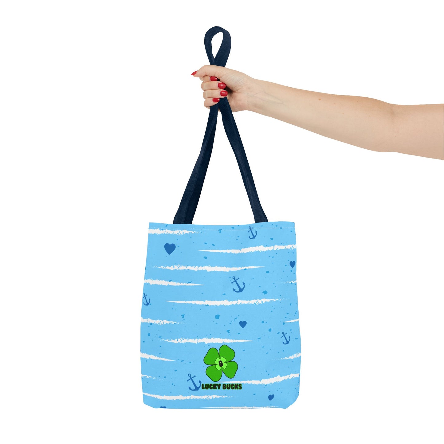 Nautical Vibe Tote Bag with Anchor and Heart Design