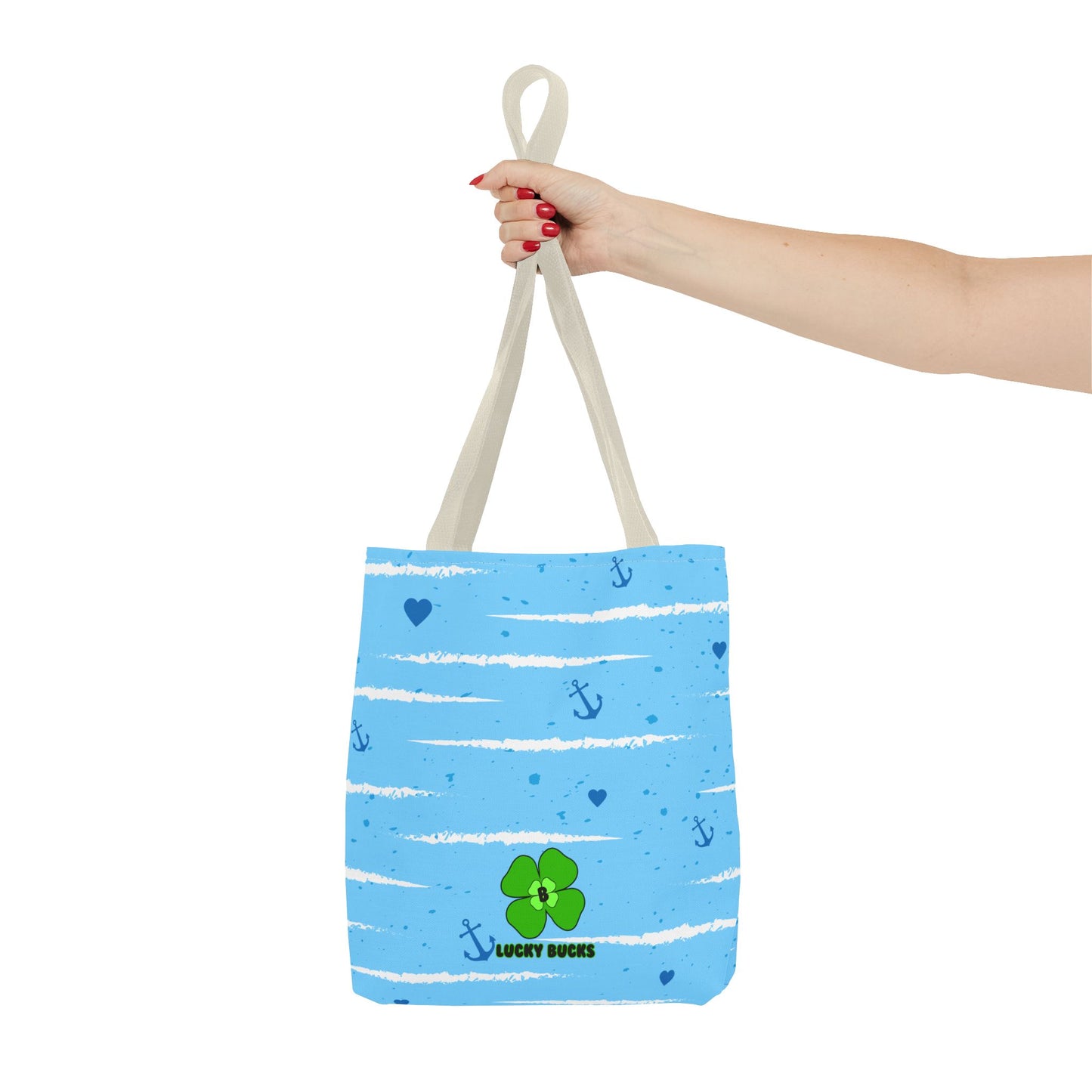 Nautical Vibe Tote Bag with Anchor and Heart Design