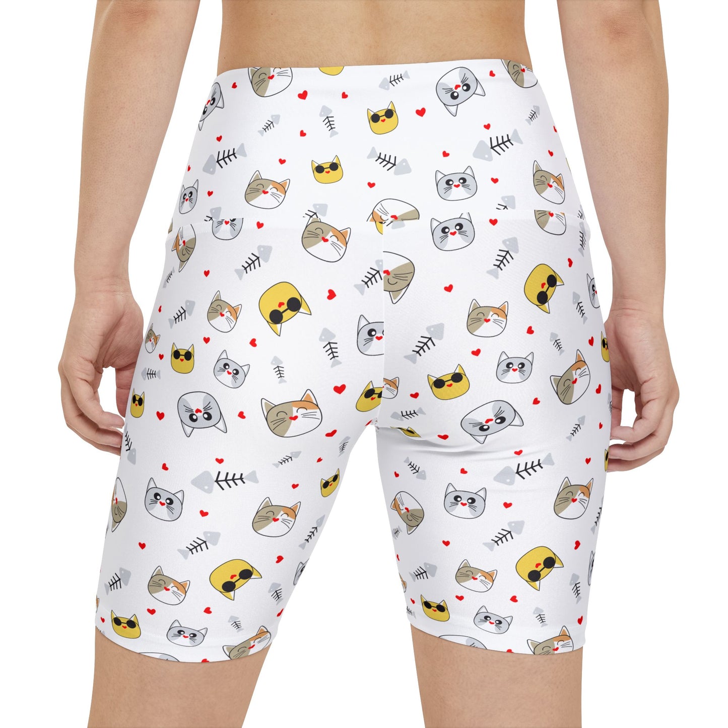 Cute Cat Print Women's Workout Shorts for Active Lifestyle