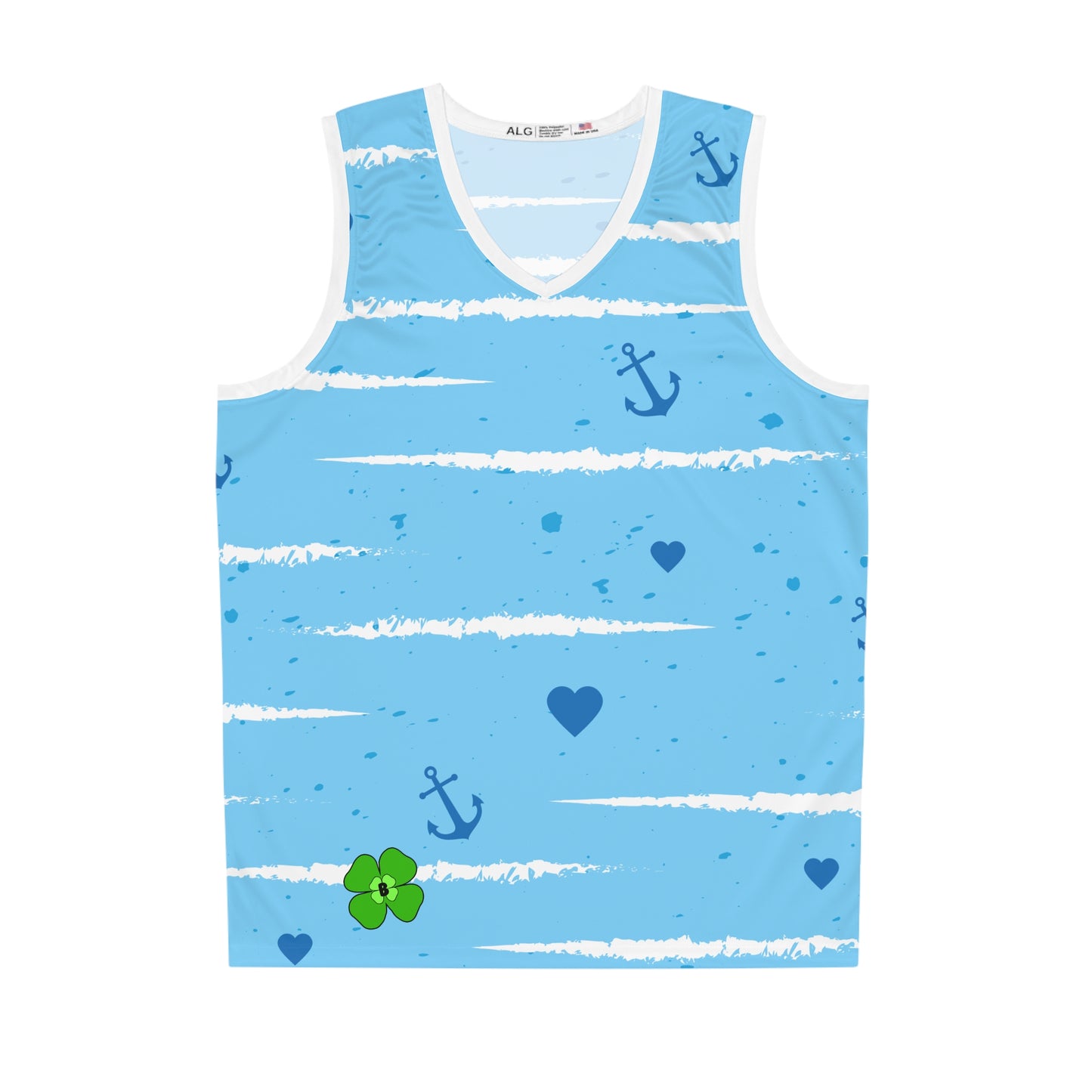 Nautical Themed Basketball Jersey - Ocean Vibes & Fun Style