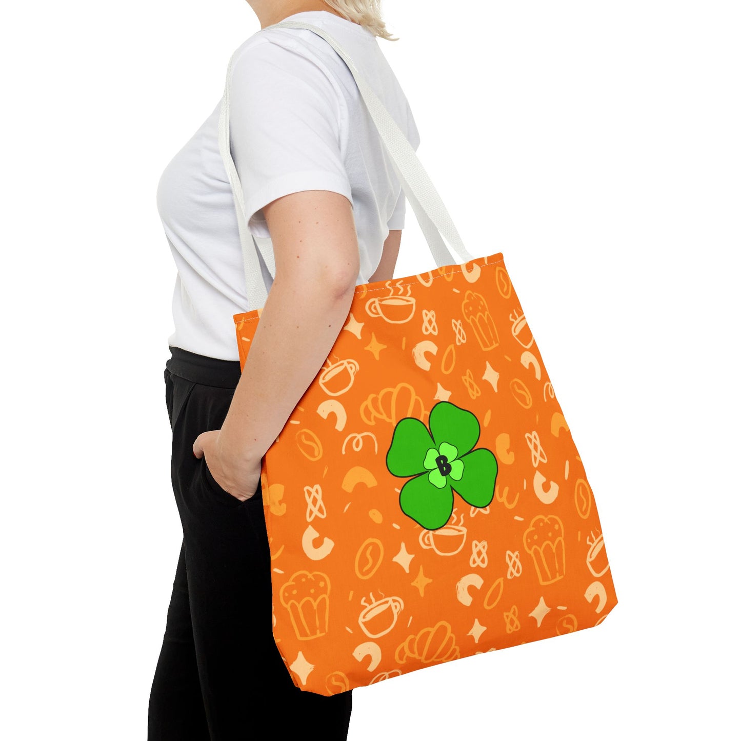 Whimsical Orange Clover Tote Bag - Perfect for St. Patrick's Day Celebrations
