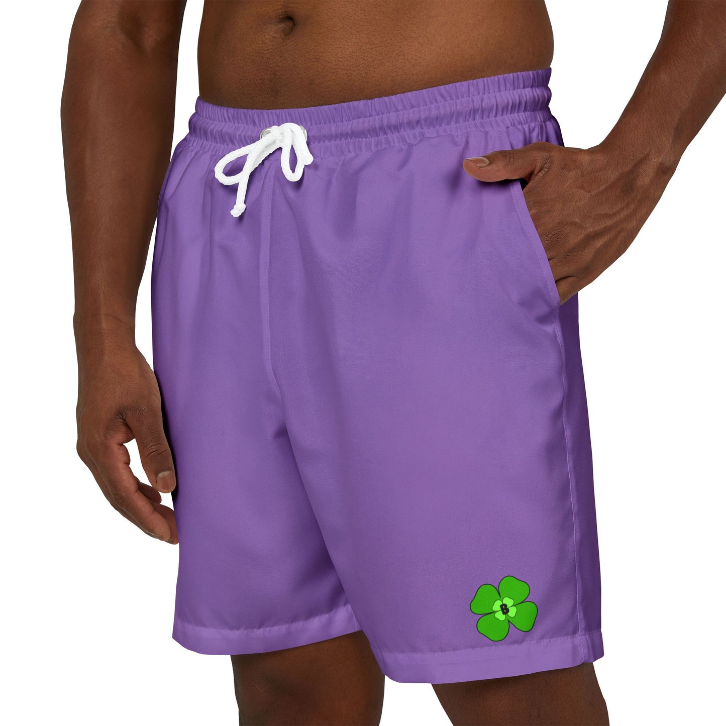 Purple Floral Unisex Swim Shorts – Perfect for Beach Days & Summer Adventures