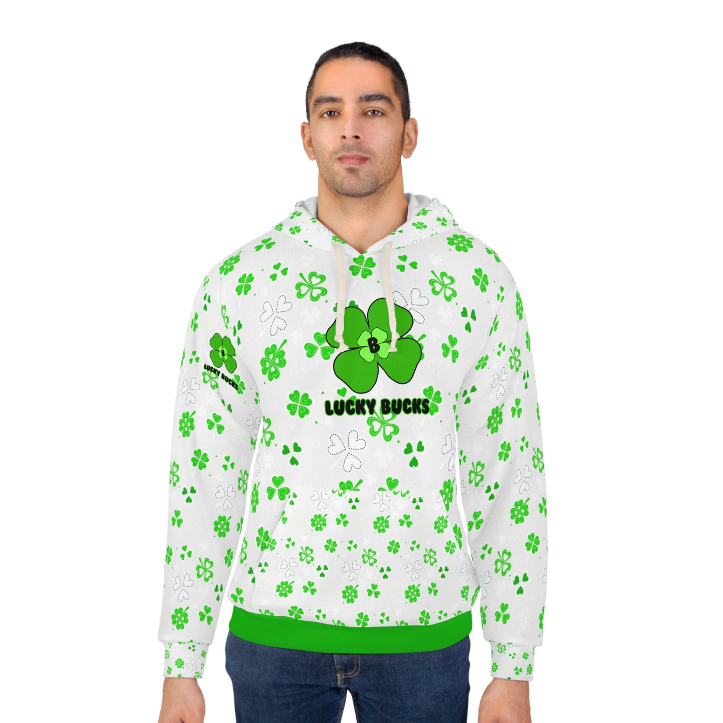 Lucky Bucks Floral Hoodie - Unisex Pullover, St. Patrick's Day Gift, Spring Fashion, Cozy Casual Wear, Nature Lover Apparel
