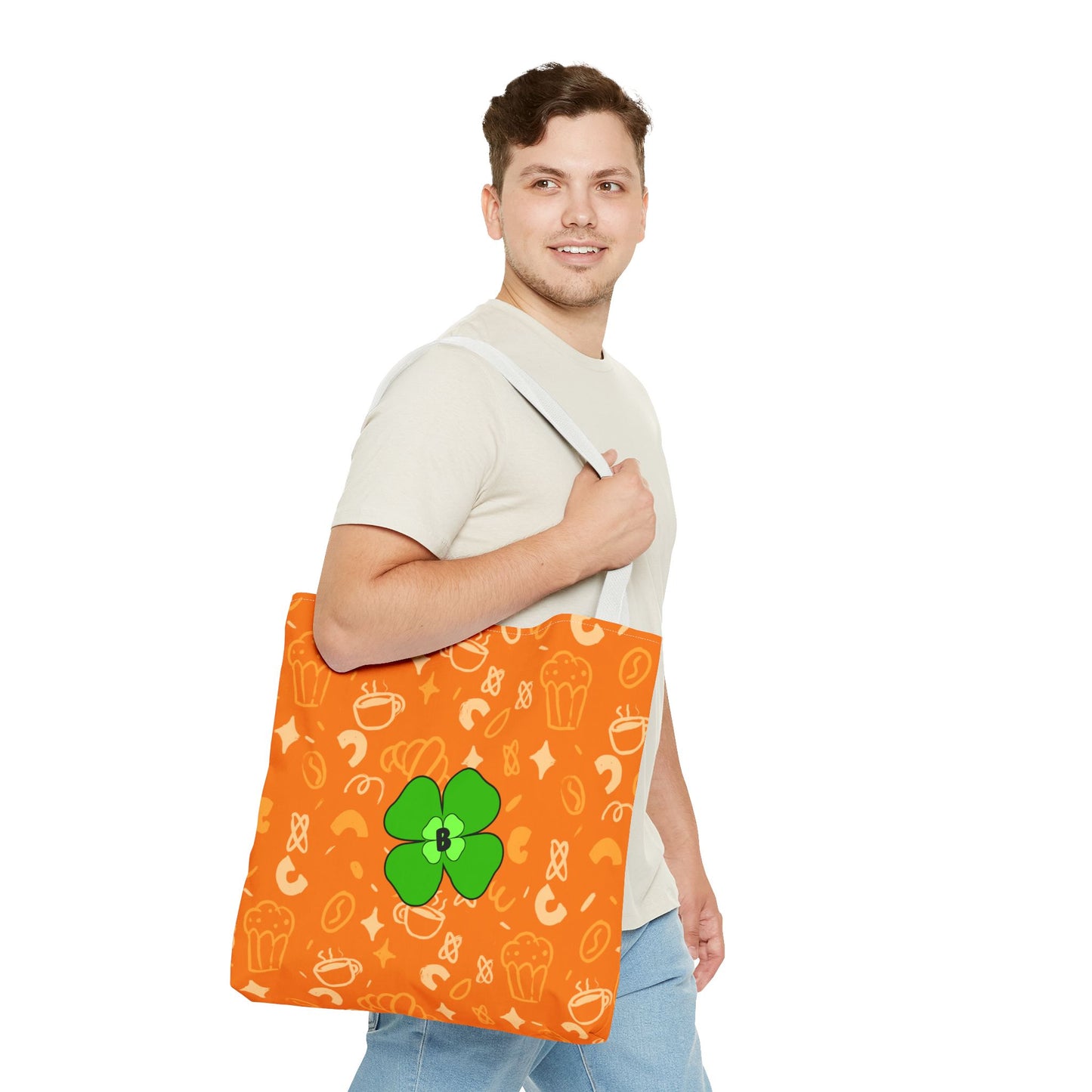 Whimsical Orange Clover Tote Bag - Perfect for St. Patrick's Day Celebrations