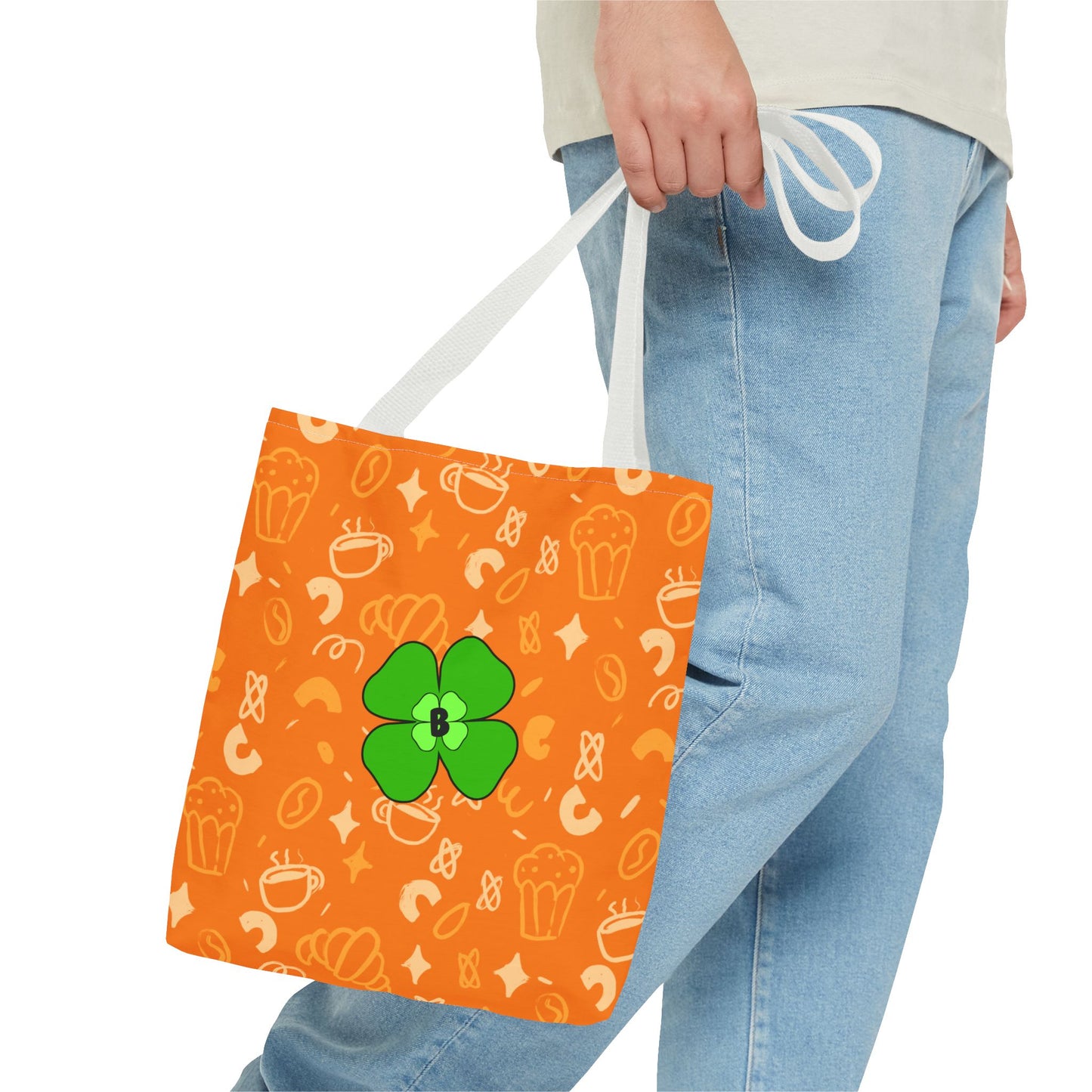 Whimsical Orange Clover Tote Bag - Perfect for St. Patrick's Day Celebrations
