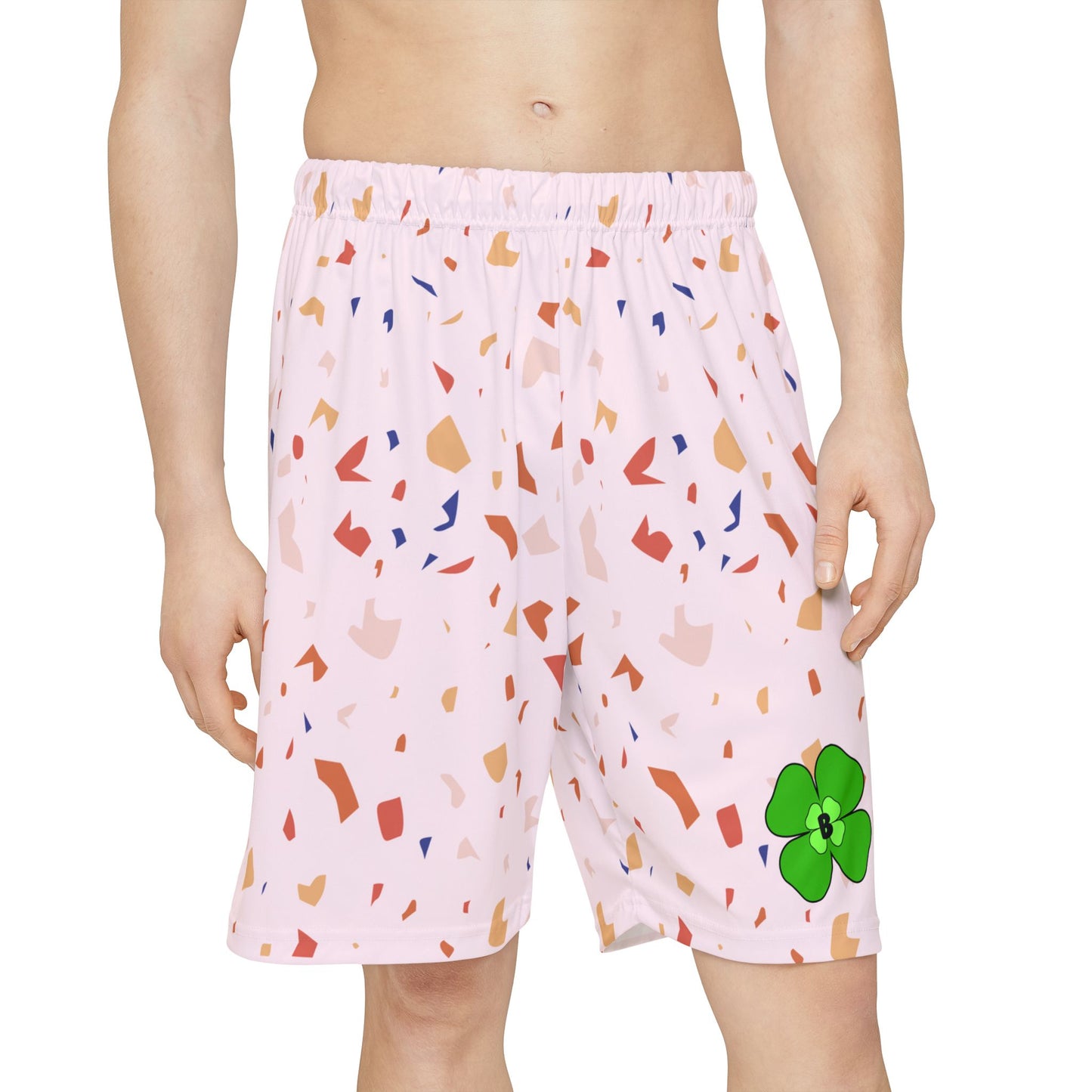Men’s Sports Shorts with Vibrant Confetti Design - Perfect for Summer Activities