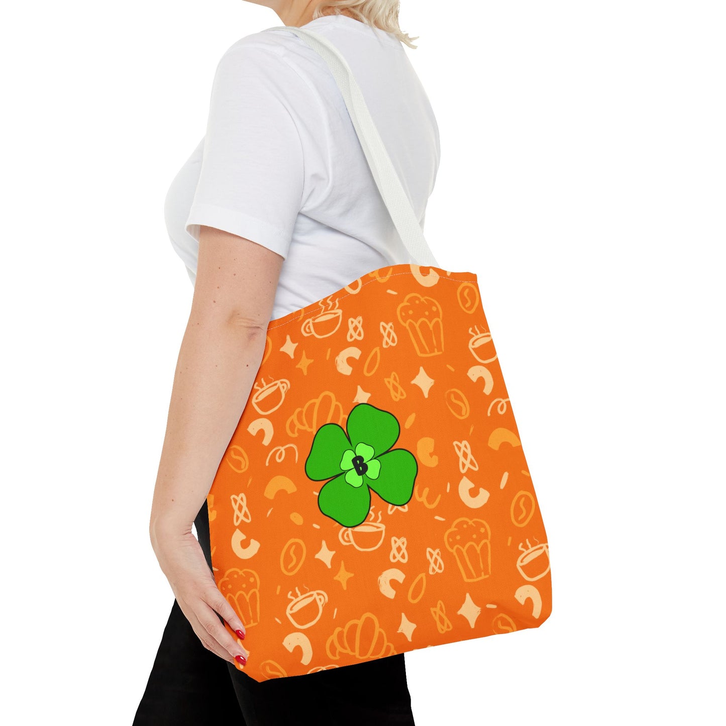 Whimsical Orange Clover Tote Bag - Perfect for St. Patrick's Day Celebrations